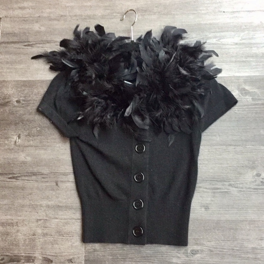 Nanette Lepore Feather Cardigan Sweater